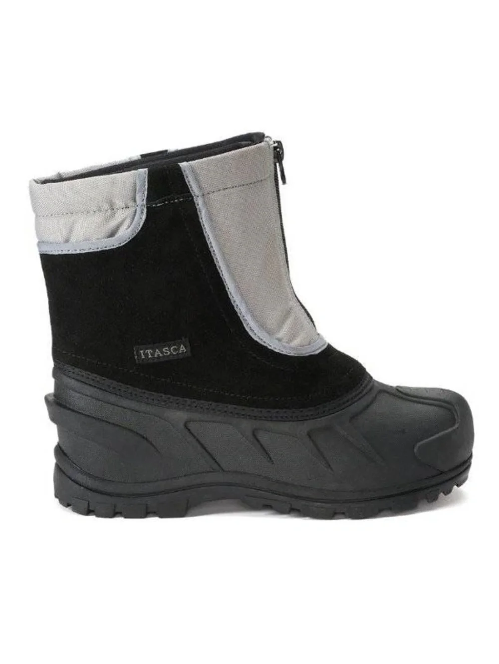 Itasca Winter Snow Boots 3 Kids Black Gray Waterproof Zip Removeable Liner